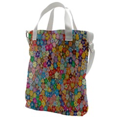 Floral Flowers Canvas Messenger Bag by artworkshop