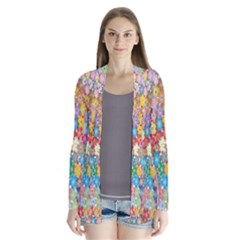 Floral Flowers Drape Collar Cardigan by artworkshop