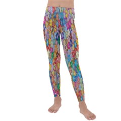 Floral Flowers Kids  Lightweight Velour Leggings by artworkshop