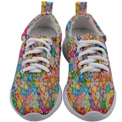 Floral Flowers Kids Athletic Shoes by artworkshop