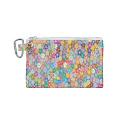 Floral Flowers Canvas Cosmetic Bag (small)