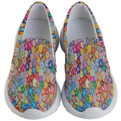 Floral Flowers Kids Lightweight Slip Ons by artworkshop