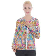 Floral Flowers Casual Zip Up Jacket by artworkshop