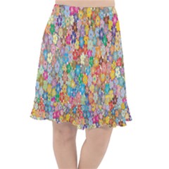 Floral Flowers Fishtail Chiffon Skirt