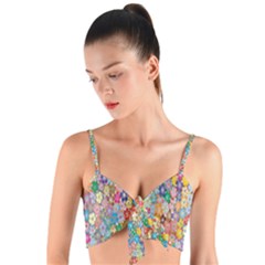 Floral Flowers Woven Tie Front Bralet