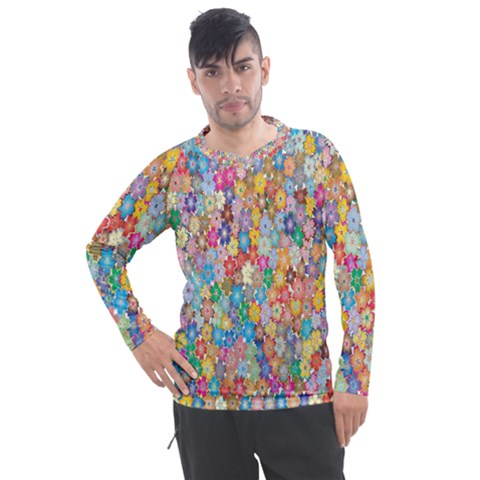 Floral Flowers Men s Pique Long Sleeve Tee by artworkshop