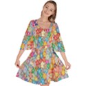 Floral Flowers Velour Kimono Dress View1