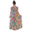 Floral Flowers Off Shoulder Open Front Chiffon Dress View2