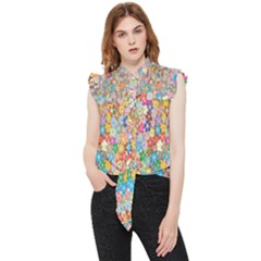 Floral Flowers Frill Detail Shirt