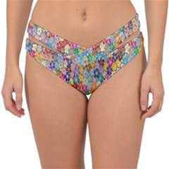 Floral Flowers Double Strap Halter Bikini Bottom