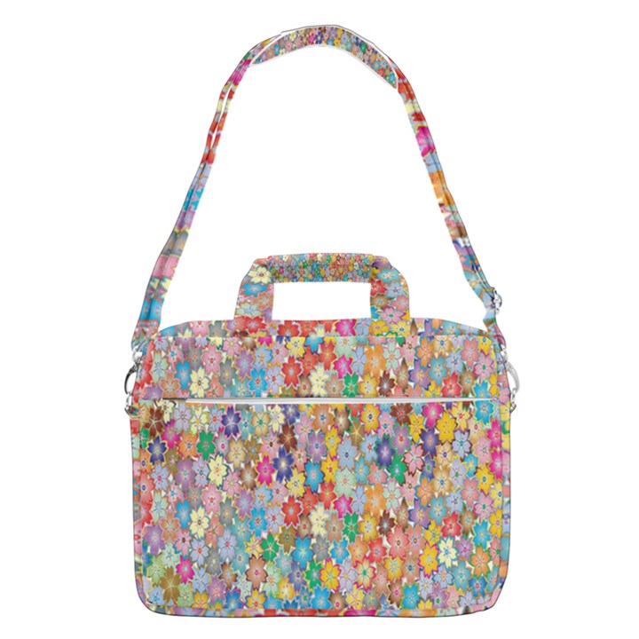 Floral Flowers MacBook Pro Shoulder Laptop Bag (Large)