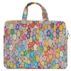 Floral Flowers Macbook Pro13  Double Pocket Laptop Bag