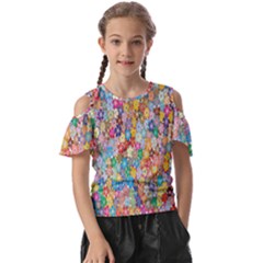 Floral Flowers Kids  Butterfly Cutout Tee by artworkshop