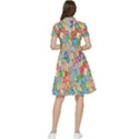 Floral Flowers Short Sleeve Waist Detail Dress View2