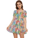 Floral Flowers Tiered Short Sleeve Babydoll Dress View1