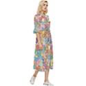 Floral Flowers Double Cuff Midi Dress View3