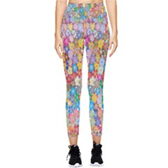 Floral Flowers Pocket Leggings  by artworkshop