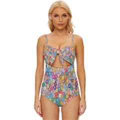 Floral Flowers Knot Front One-piece Swimsuit