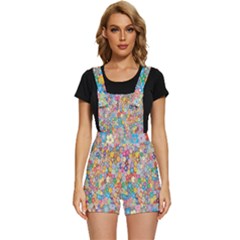 Floral Flowers Short Overalls