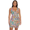 Floral Flowers Draped Bodycon Dress View1