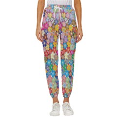 Floral Flowers Cropped Drawstring Pants