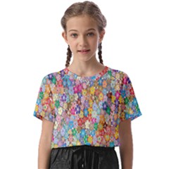 Floral Flowers Kids  Basic Tee by artworkshop