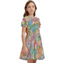 Floral Flowers Kids  Bow Tie Puff Sleeve Dress View2