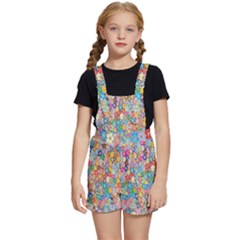 Floral Flowers Kids  Short Overalls