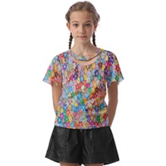 Floral Flowers Kids  Front Cut Tee by artworkshop