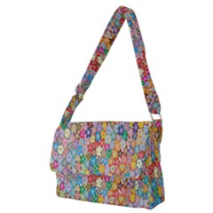 Floral Flowers Full Print Messenger Bag (m) by artworkshop