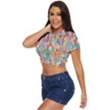 Floral Flowers Side Button Cropped Tee View2