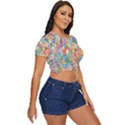 Floral Flowers Side Button Cropped Tee View3