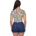 Floral Flowers Side Button Cropped Tee View4