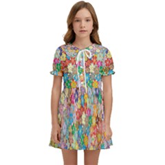 Floral Flowers Kids  Sweet Collar Dress