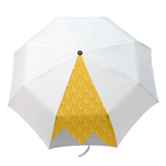 Hexagons Yellow Honeycomb Hive Bee Hive Pattern Folding Umbrellas by artworkshop