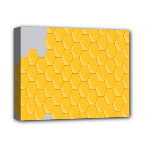 Hexagons Yellow Honeycomb Hive Bee Hive Pattern Deluxe Canvas 14  X 11  (stretched) by artworkshop