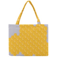 Hexagons Yellow Honeycomb Hive Bee Hive Pattern Mini Tote Bag by artworkshop