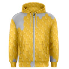 Hexagons Yellow Honeycomb Hive Bee Hive Pattern Men s Zipper Hoodie by artworkshop