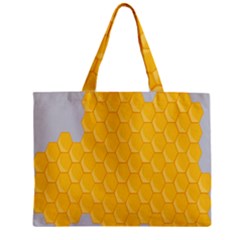 Hexagons Yellow Honeycomb Hive Bee Hive Pattern Zipper Mini Tote Bag by artworkshop