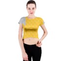 Hexagons Yellow Honeycomb Hive Bee Hive Pattern Crew Neck Crop Top View1