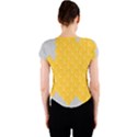 Hexagons Yellow Honeycomb Hive Bee Hive Pattern Crew Neck Crop Top View2