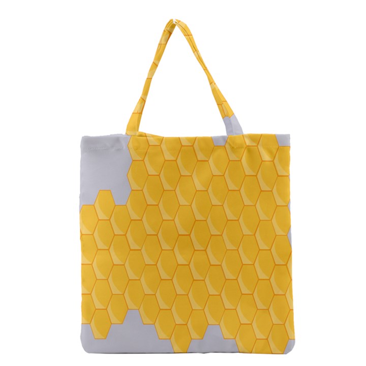 Hexagons Yellow Honeycomb Hive Bee Hive Pattern Grocery Tote Bag