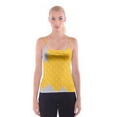 Hexagons Yellow Honeycomb Hive Bee Hive Pattern Spaghetti Strap Top by artworkshop