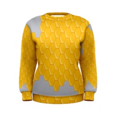 Hexagons Yellow Honeycomb Hive Bee Hive Pattern Women s Sweatshirt by artworkshop