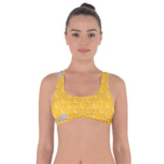 Hexagons Yellow Honeycomb Hive Bee Hive Pattern Got No Strings Sports Bra by artworkshop