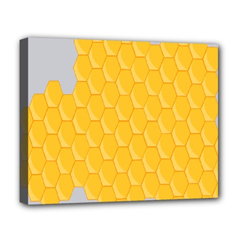 Hexagons Yellow Honeycomb Hive Bee Hive Pattern Deluxe Canvas 20  X 16  (stretched) by artworkshop