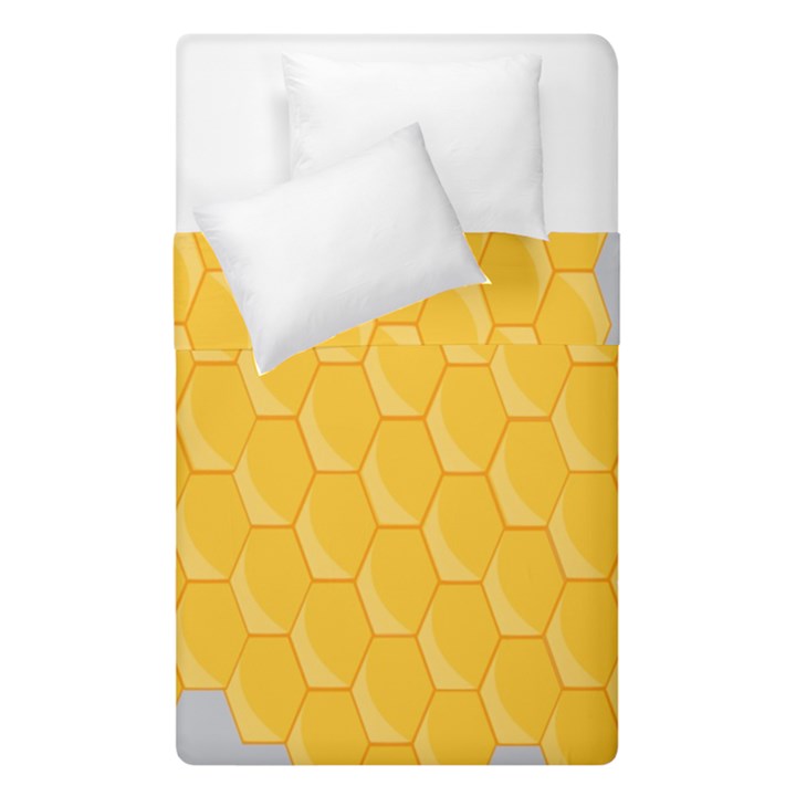 Hexagons Yellow Honeycomb Hive Bee Hive Pattern Duvet Cover Double Side (Single Size)