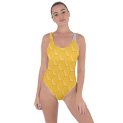 Hexagons Yellow Honeycomb Hive Bee Hive Pattern Bring Sexy Back Swimsuit by artworkshop