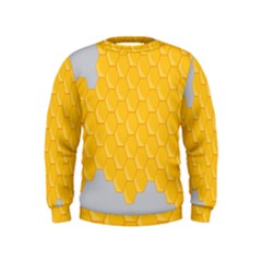 Hexagons Yellow Honeycomb Hive Bee Hive Pattern Kids  Sweatshirt by artworkshop