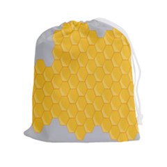 Hexagons Yellow Honeycomb Hive Bee Hive Pattern Drawstring Pouch (2xl) by artworkshop